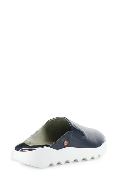 Shop Softinos By Fly London Wadi Mule Sneaker In Navy Smooth Leather