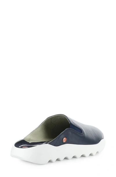 Softinos By Fly London Wadi Mule Sneaker In Navy Smooth Leather