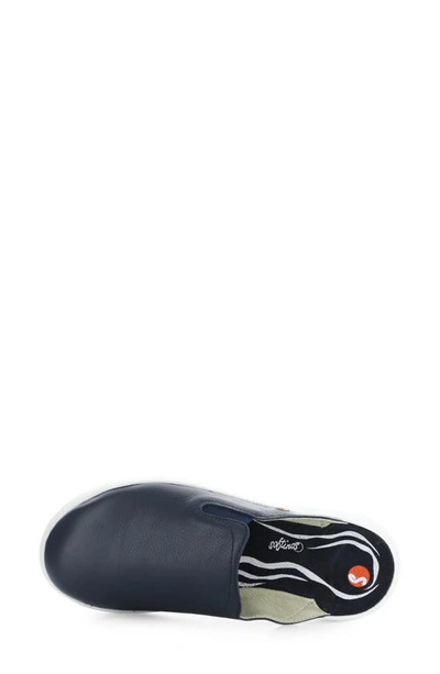 Softinos By Fly London Wadi Mule Sneaker In Navy Smooth Leather