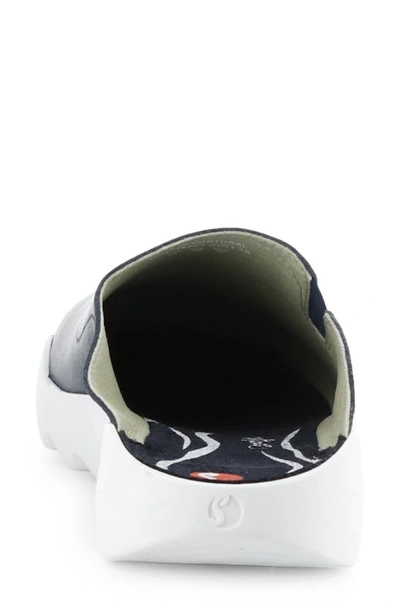 Softinos By Fly London Wadi Mule Sneaker In Navy Smooth Leather
