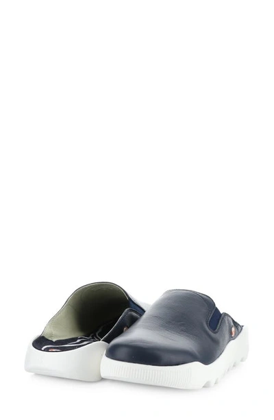 Softinos By Fly London Wadi Mule Sneaker In Navy Smooth Leather