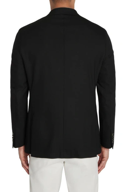 Jack Victor Hill Soft Constructed Double Breasted Wool Blend Sport Coat In Black