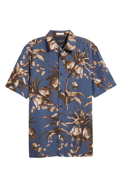 Shop Ted Baker Belmar Regular Fit Short Sleeve Button-up Shirt In Navy