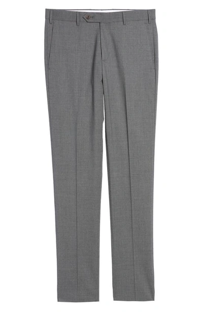 Shop Zanella Parker Stretch Wool Trousers In Mid Grey