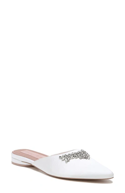 Shop Naturalizer Pnina Tornai For  Pyaar Pointed Toe Mule In White Satin Fabric