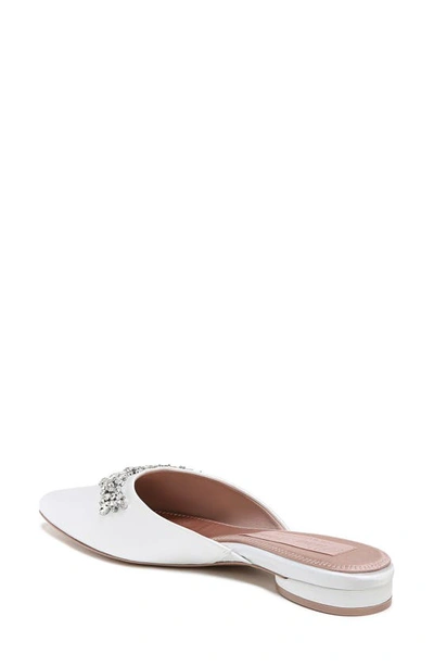 Naturalizer Pnina Tornai For  Pyaar Pointed Toe Mule In White Satin Fabric