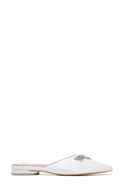 Naturalizer Pnina Tornai For  Pyaar Pointed Toe Mule In White Satin Fabric