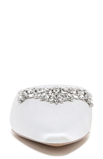 Naturalizer Pnina Tornai For  Pyaar Pointed Toe Mule In White Satin Fabric