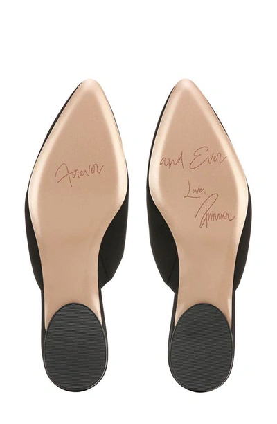 Naturalizer Pnina Tornai For  Pyaar Pointed Toe Mule In Black Satin Fabric