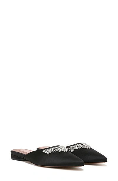 Naturalizer Pnina Tornai For  Pyaar Pointed Toe Mule In Black Satin Fabric