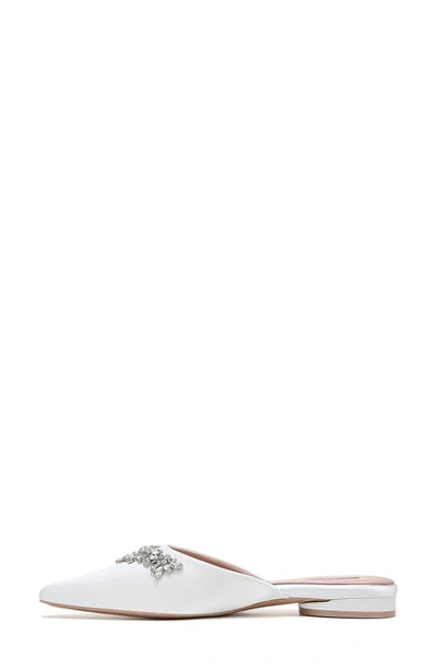 Naturalizer Pnina Tornai For  Pyaar Pointed Toe Mule In White Satin Fabric