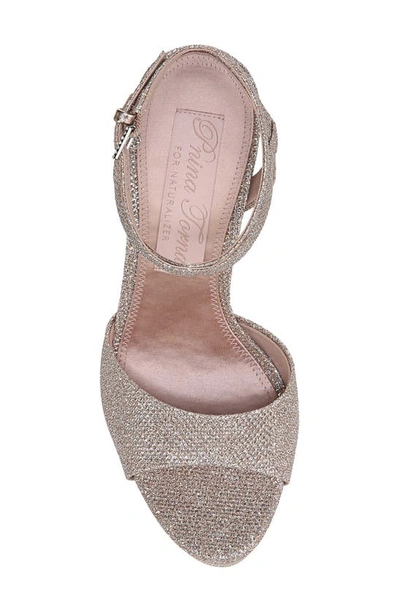 Shop Naturalizer Pnina Tornai For  Ai Ankle Strap Platform Sandal In Rose Gold Glitter Fabric