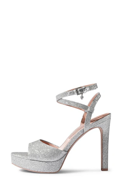 Shop Naturalizer Pnina Tornai For  Ai Ankle Strap Platform Sandal In Silver Glitter Fabric