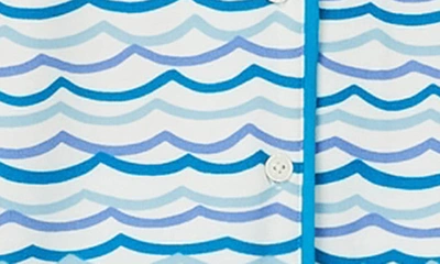 Shop Kate Spade Print Short Pajamas In White/ Blue Waves