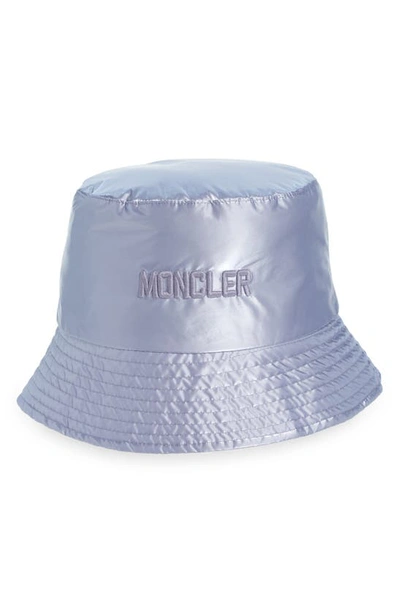 Shop Moncler Metallic Bucket Hat In Purple