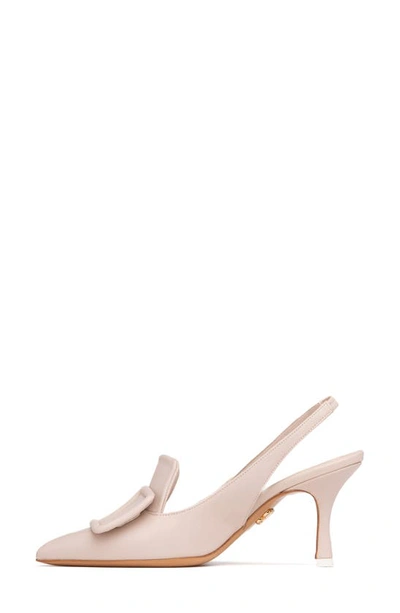 Shop Beautiisoles Greta Pointed Toe Pump In Off White Leather