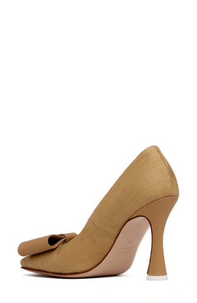 Shop Beautiisoles Gioanna Pump In Natural Fabric/ Leather