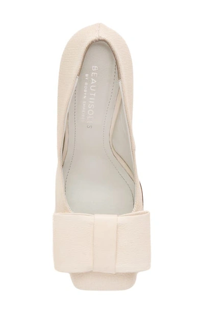 Shop Beautiisoles Gioanna Pump In White Fabric/ Leather