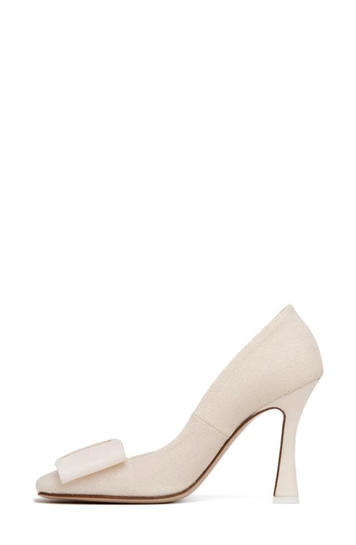 Shop Beautiisoles Gioanna Pump In White Fabric/ Leather