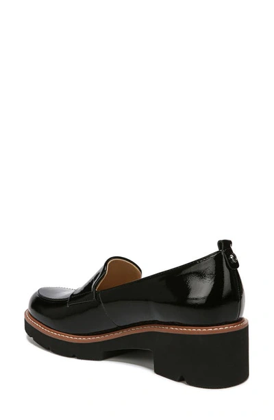 Naturalizer Darry Lug Sole Loafers In Black Patent Leather