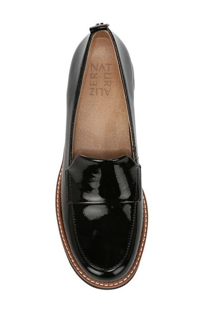 Naturalizer Darry Lug Sole Loafers In Black Patent Leather
