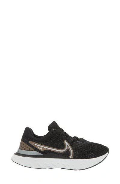Nike React Infinity Flyknit Running Shoe In Black/ Metallic/ Anthracite