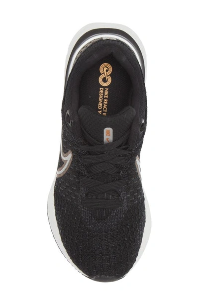 Nike React Infinity Flyknit Running Shoe In Black/ Metallic/ Anthracite