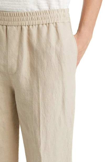 Shop Apc Pieter Linen & Cotton Trousers In Beige