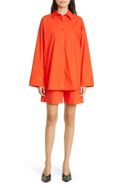 Shop By Malene Birger Siona Organic Cotton Shorts In Orange
