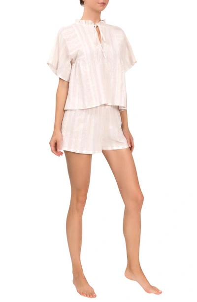 Everyday Ritual Joyce Stripe Cotton Short Pajamas In Strawberry Stripe