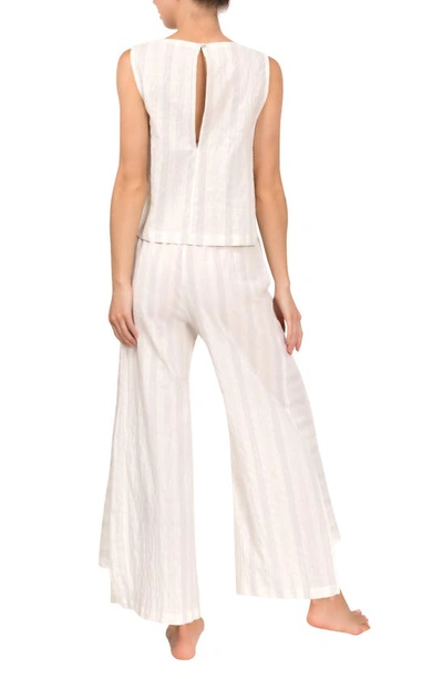 Everyday Ritual Piper Stripe Cotton Pajamas In Honeydew Stripe