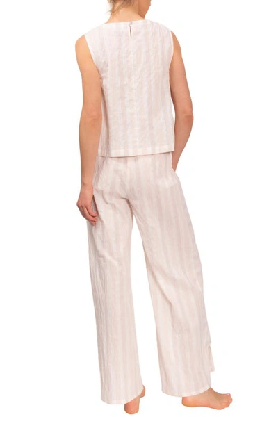 Everyday Ritual Piper Stripe Cotton Pajamas In Strawberry Stripe