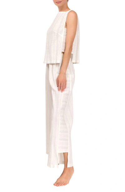Everyday Ritual Piper Stripe Cotton Pajamas In Honeydew Stripe