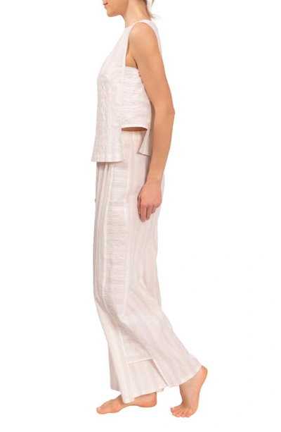 Everyday Ritual Piper Stripe Cotton Pajamas In Strawberry Stripe