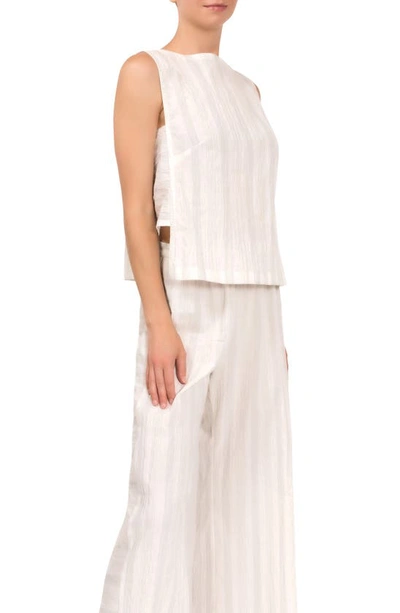 Everyday Ritual Piper Stripe Cotton Pajamas In Honeydew Stripe