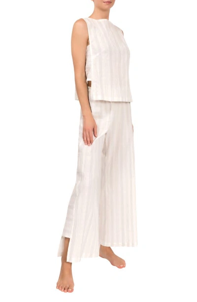 Everyday Ritual Piper Stripe Cotton Pajamas In Honeydew Stripe
