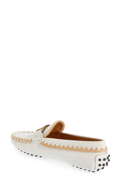 Shop Tod's Gomma Driving Loafer In Bianco Calce