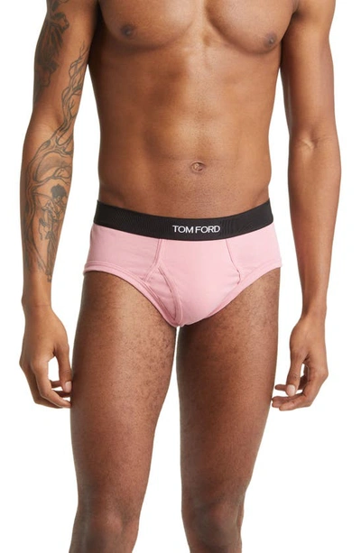Shop Tom Ford Cotton Stretch Jersey Briefs In Washed Rose