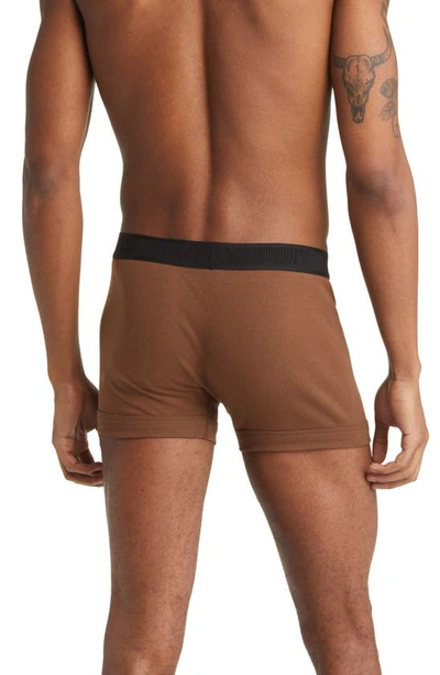 Shop Tom Ford Cotton Stretch Jersey Boxer Briefs In Brown