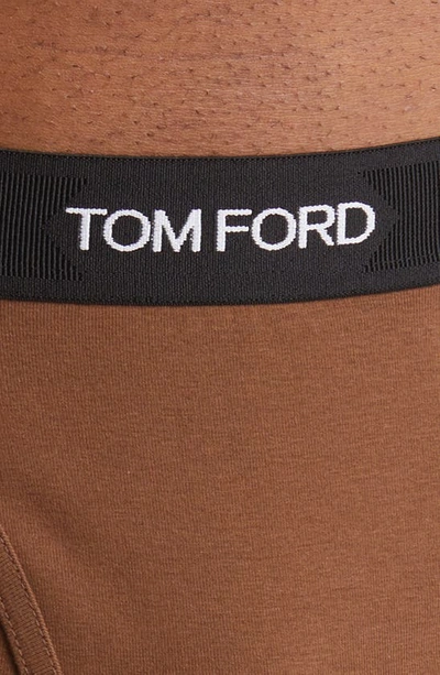 Shop Tom Ford Cotton Stretch Jersey Boxer Briefs In Brown