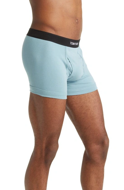 Tom Ford Cotton Stretch Jersey Boxer Briefs In Celeste