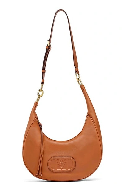 Mcm Medium Mode Travia Leather Hobo Bag in Cognac