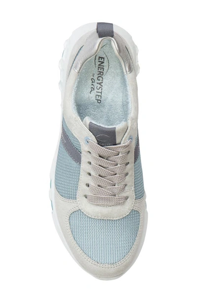 Ara Jennifer Energystep Sneaker In Aqua Mesh/ Silver Trim