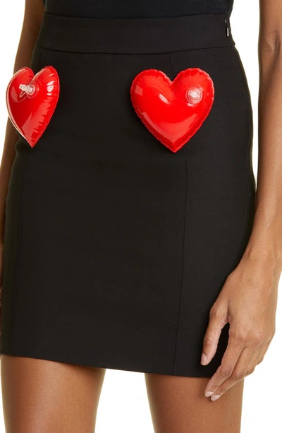 Shop Moschino Inflatable Heart Skirt In Black