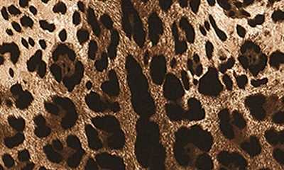 Dolce & Gabbana Leopard Print Long Sleeve Cady Midi Dress In Light Brown