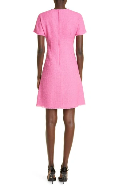 Shop Dolce & Gabbana Dolce&gabbana Raschel Tweed A-line Dress In Bright Pink