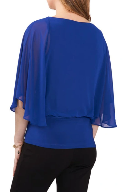 Shop Chaus Flutter Sleeve Blouson Top In Goddess Blue