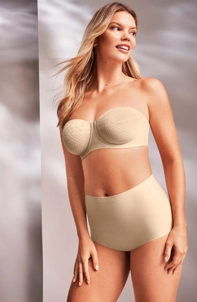 Shop Wacoal Visual Effects Strapless Underwire Minimizer Bra In Sand