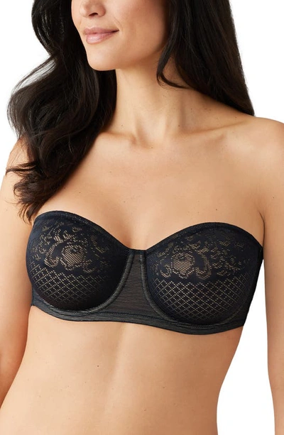 Shop Wacoal Visual Effects Strapless Underwire Minimizer Bra In Black