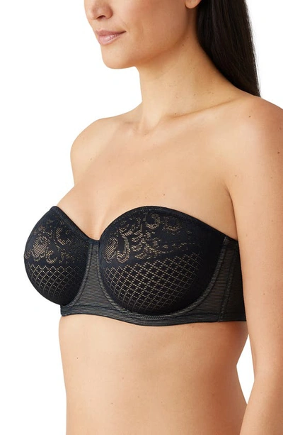 Shop Wacoal Visual Effects Strapless Underwire Minimizer Bra In Black